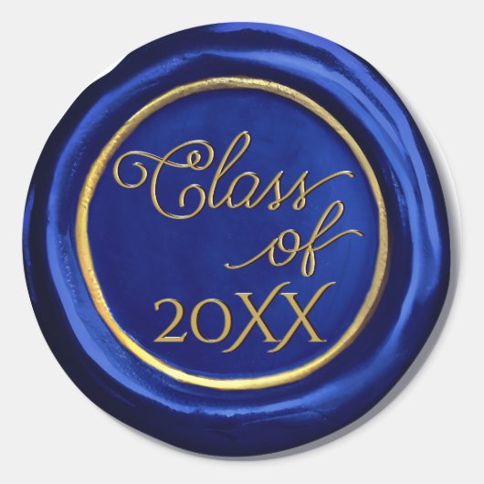 Zeeslagers van de klasse Navy Blue Gold Afstuderen Ronde Sticker (Voorkant)