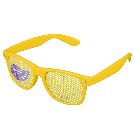 Zeeslagers Zeeschelpen Geel Paars Retro Zonnebril (Gekanteld)