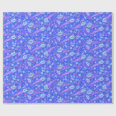 Zeeslagers Zeeslagers Nautical Pattern Blue Cadeaupapier (Vlak)