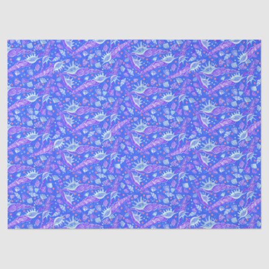 Zeeslagers Zeeslagers Nautical Pattern Blue Tissuepapier (Voorkant)