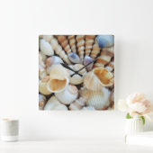 Zeeslagers, zomerstrand Exotic Tropical Clock Vierkante Klok (Huis)