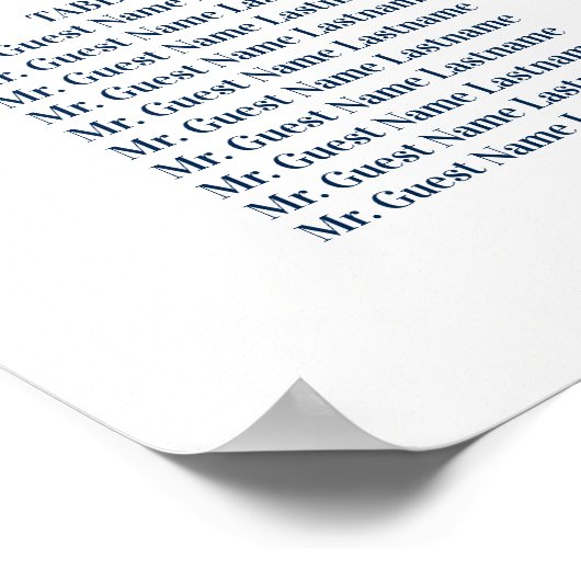 Zeeslagkaart van de Navy Blue Wedding Celebration Poster (Hoek)