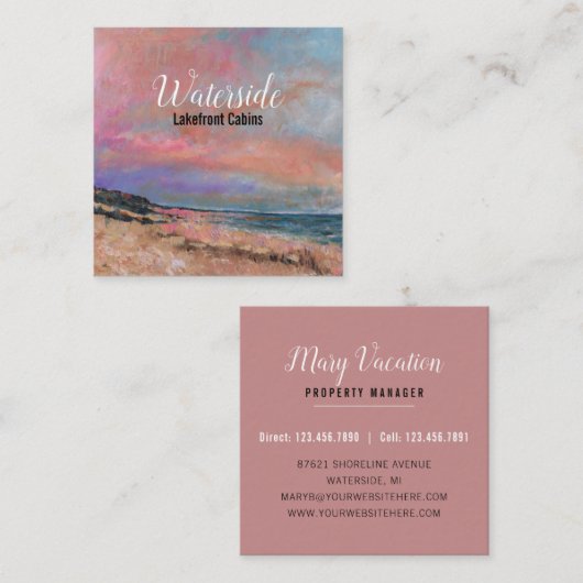 Zeeslagpasteitje Vierkante Visitekaartje (Voorkant / Achterkant)