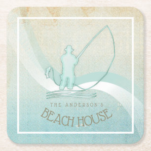 Zeeslagvisserij Aqua Blue ID623 Kartonnen Onderzetters