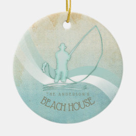 Zeeslagvisserij Aqua Blue ID623 Keramisch Ornament