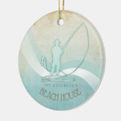 Zeeslagvisserij Aqua Blue ID623 Keramisch Ornament (Links)