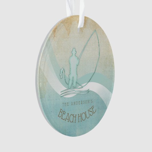 Zeeslagvisserij Aqua Blue ID623 Ornament (voorkant)