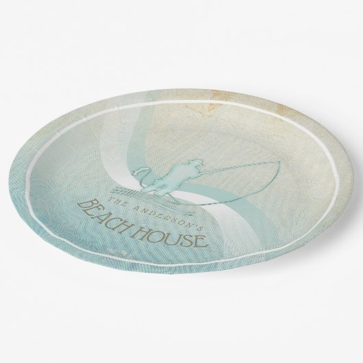 Zeeslagvisserij Aqua Blue ID623 Papieren Bordje (Gekanteld)