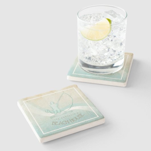 Zeeslagvisserij Aqua Blue ID623 Stenen Onderzetter (Zijkant)