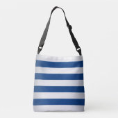 Zeeslauw blauw en witte strepen rood wiel crossbody tas (Achterkant)