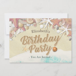 Zeesleepschelpen van de Birthday Party Kaart