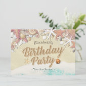 Zeesleepschelpen van de Birthday Party Kaart (Staand voorkant)