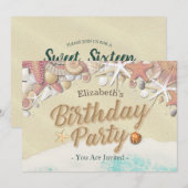 Zeesleepschelpen van de Birthday Party Kaart (Voorkant / Achterkant)