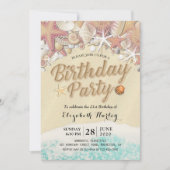 Zeesleepschelpen van de Birthday Party Kaart (Voorkant)