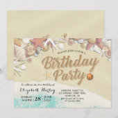 Zeesleepschelpen van de Birthday Party Kaart (Voorkant / Achterkant)