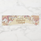 Zeesleepschelpen van de Birthday Party Waterfles Etiket (Enkel label)