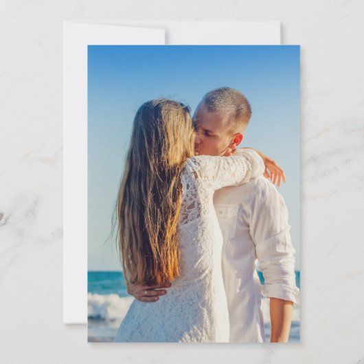 Zeesleepschelpen waterverf hart strand bruiloft ro kaart (Achterkant)