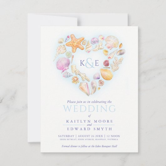 Zeesleepschelpen waterverf kaart (Voorkant)