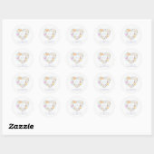 Zeesleepschelpen waterverf ronde sticker (Vel)