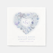 Zeesleepschelpen waterverf servet (Voorkant)