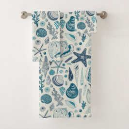 Zeesleppels, wit bad handdoek