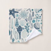 Zeesleppels, wit bad handdoek (Wasdoekje)