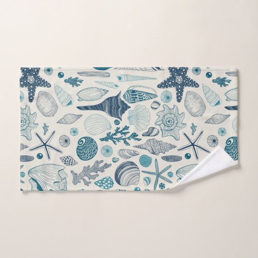 Zeesleppels, wit bad handdoek (Handdoek)