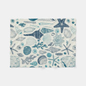 Zeesleppels, wit fleece deken (Voorkant (Horizontaal))