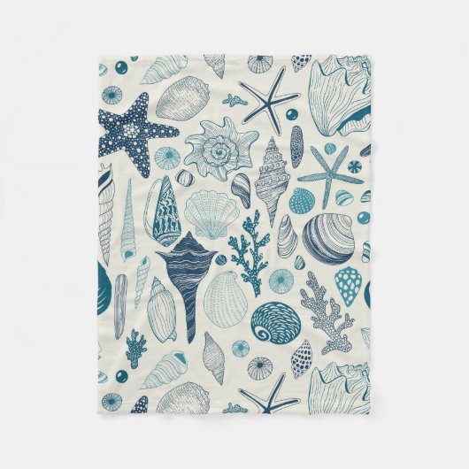 Zeesleppels, wit fleece deken (Voorkant)