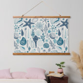 Zeesleppels, wit hangend wandkleed (Slaapkamer)