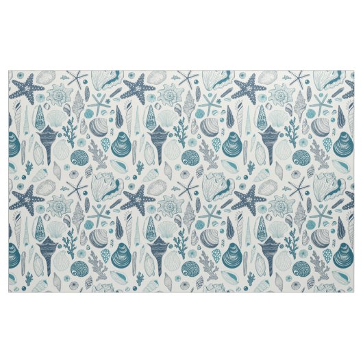 Zeesleppels, wit stof (Fat Quarter)