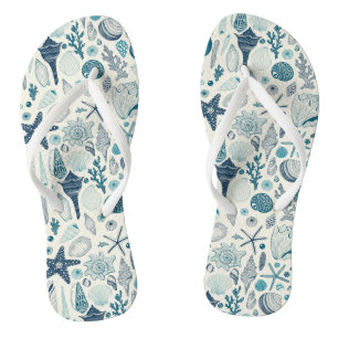 Zeesleppels, wit teenslippers