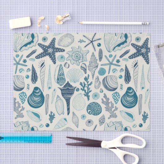 Zeesleppels, wit tissuepapier (Craft)