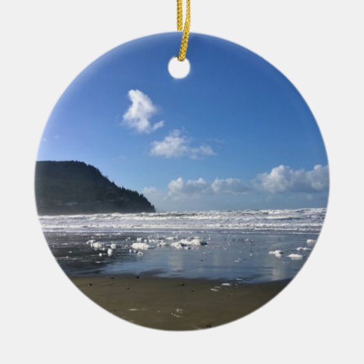 Zeesoever in de winter keramisch ornament (Voorkant)