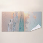 Zeesoor tijdens het gouden uur badhanddoek (Badhanddoek)