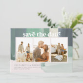 Zeesoortglas | 3 Foto slaat de datum op Save The Date (Staand voorkant)