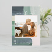 Zeesoortglas | De foto bewaart de Datum Folie Uitnodiging (Staand Voorkant)