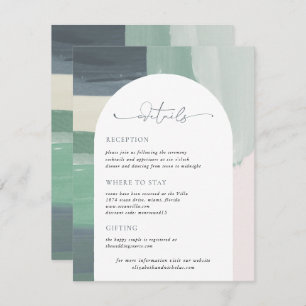 Zeesoortglas Details van de bruiloft Informatiekaartje