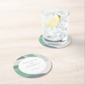 Zeesoortglas | Monogram bruiloft Ronde Kartonnen Onderzetter (Insitu)