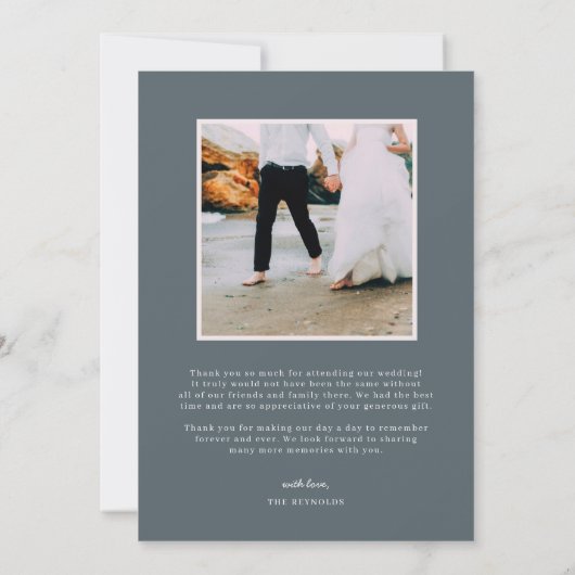 Zeesoortglas | Weddenfoto Hartelijk dank Bedankkaart (Achterkant)