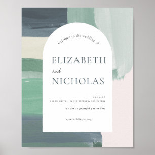 Zeesoortglas Welkom bruiloft Poster