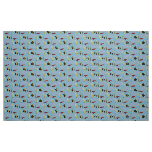 Zeesoside Aquatic Fish Pattern Stof (Fat Quarter)