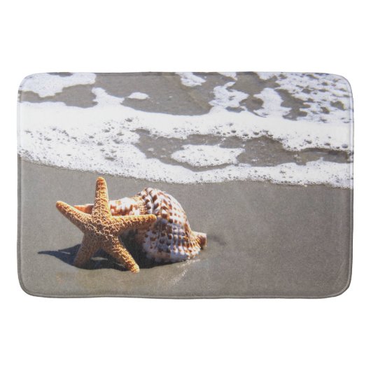 Zeespalen, strand, oceaan, weg, thuis, zelfklevend badmat (Voorkant)