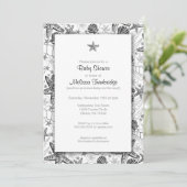 Zeesreepschelpen Slanvis Baby shower Invitae Kaart (Staand voorkant)