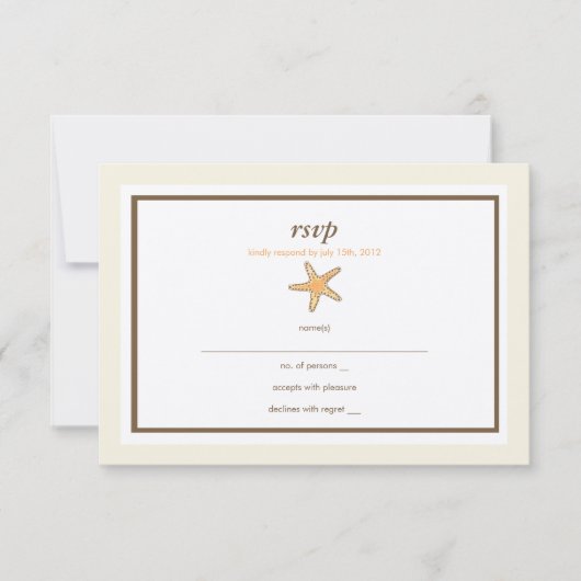 Zeester - antwoordkaarten RSVP kaartje (Voorkant)