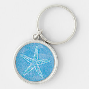 Zeester Aqua Blauw Sleutelhanger