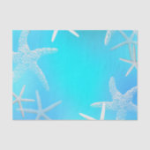 Zeester Aqua Blauwe Tissue Papier (Voorkant)