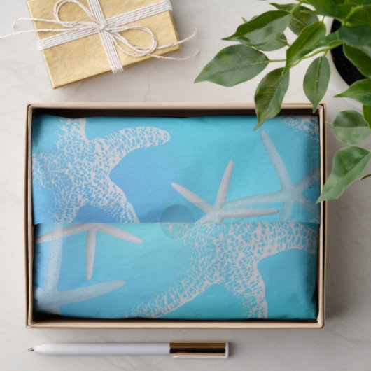 Zeester Aqua Blauwe Tissue Papier (Geschenk)