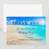 Zeester Bestemming Strand Bruiloft Dankbetuiging Bedankkaart (Voorkant / Achterkant)