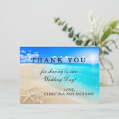 Zeester Bestemming Strand Huwelijk Dank Je Kaart (Staand voorkant)